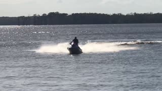 Jet skiing on the river