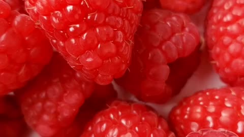 Red Raspberries. Close views of Raspberries.