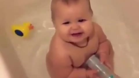 baby taking a bath