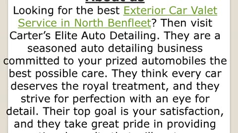 Get the best Exterior Car Valet Service in North Benfleet