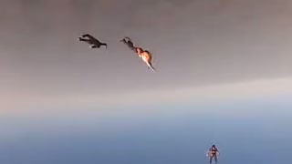 Skydivers collide and pass out