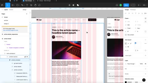 Responsifying an ENTIRE PAGE in Figma – Design a Website ep.32 – #free #ux #ui #course