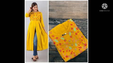 You will wear silt kurti with Jeans look stylish and pretty