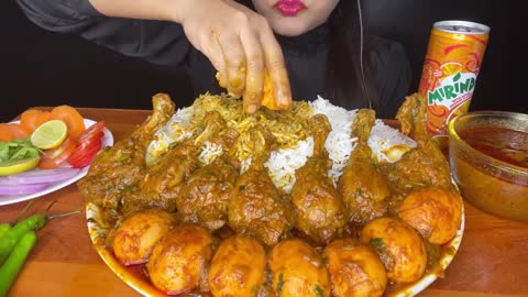 ASMR EATING 🔥SPICY CHICKEN CURRY,SPICY EGG CURRY,WHITE RICE l FOOD VIDEOS l