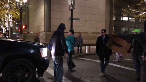 Nov 6 2018 Portland 1.3 antifa blocking the street repeatedly