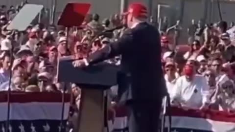 INSANE NEW ANGLE! Watch alleged shooter run across the roof as Trump speaks!