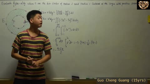 (121)15岁郭承光用英文开讲《定积分的特殊方法及其应用》