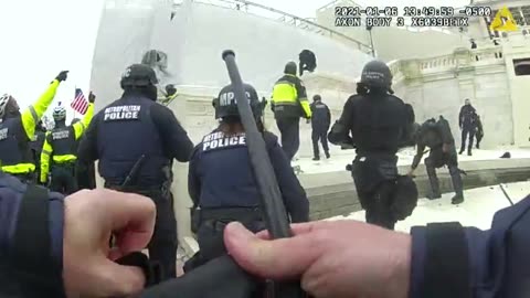 J6- Capitol Police Throw Sting Grenades into Crowd until they're out -m5news