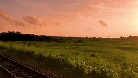 Train ride to Colombo fort to Kurunegala with beautiful sunset