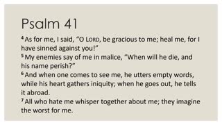 Psalm 41 Devotion