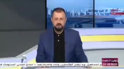 Host of Iraqi TV channel Al-Ahad (Alahad), Rinas Ali, collapses on air