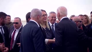 Biden lands in Israel and hugs Netanyahu