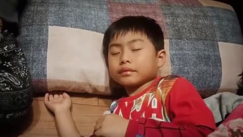 korean boy. My nephew! - sleep while eating ice cream