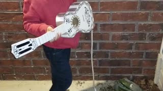 Boy Serenades for Halloween Candy