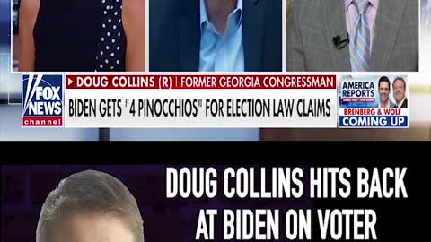 DOUG COLLINS HITS BACK AT BIDEN ON VOTER SUPPRESSION CLAIMS: ‘LEARN TO READ’