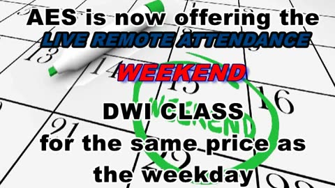 DWI SAVE $$$ ON THIS WEEKEND CLASS
