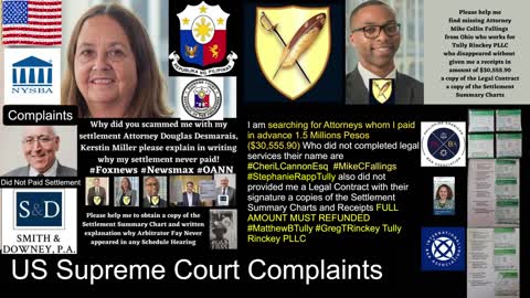 US Supreme Court Complaints - Tully Rinckey PLLC - SmithDowneyPA - Better Business Bureau Complaints - Regency Furniture LLC Corporate Office Headquarters Complaints - Employee Victim Settlement Never Paid - Regency Stadium - Abdul Ayyad - Ahmad Ayyad -