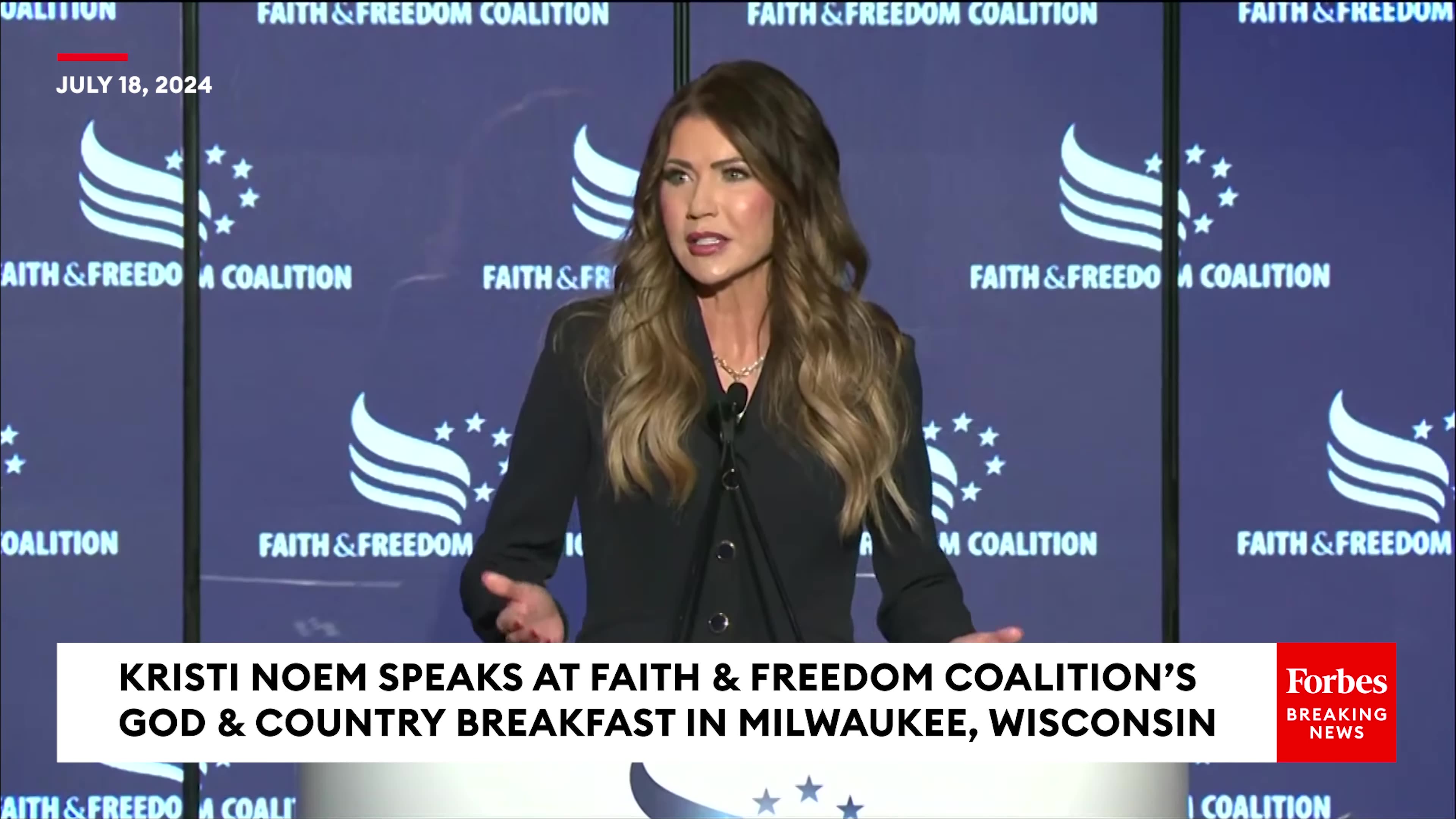 Kristi Noem Speaks About 'Insecure' Childhood And Importance Of Religion At Faith Event Near RNC