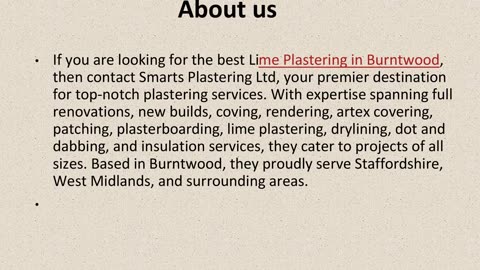 Get The Best Lime Plastering in Burntwood.