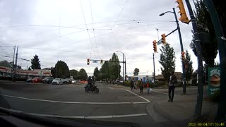 Moped Rider Flies Over Handlebars