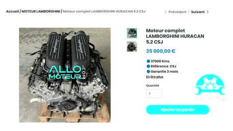 ALLOMOTEUR.COM - Moteur complet LAMBORGHINI HURACAN 5.2 CSJ