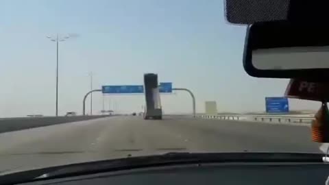 Truck Crashes And Destroys Highway Sign