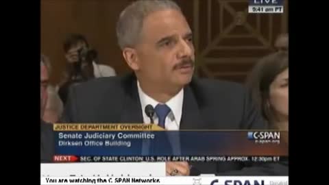 Eric Holder Choking on his Testimony