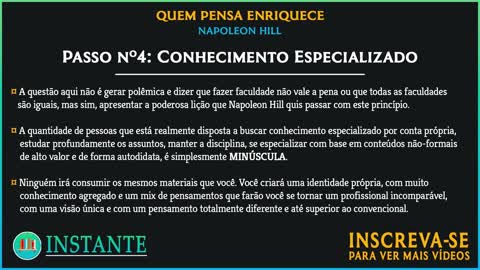 QUEM PENSA ENRIQUECE _ Os 13 Passos Para o SUCESSO _ Napoleon Hill Resumo _ Áudio Livro