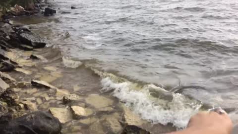 Peaceful lake waves