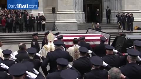 Heartbreaking moment boy salutes fallen airman dad's coffin