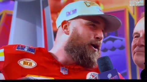 Awkward. KC's Travis Kelce Sings Cringeworthy Song on Stage Following Super Bowl Victory