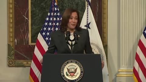 Kamala Harris explaining astronauts launching in a rocket