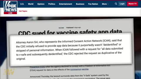 ICAN SUES CDC FOR COVID VACCINE DATA