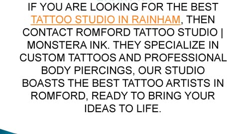 Best Tattoo Studio in Rainham