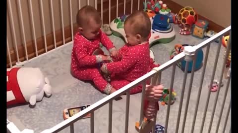 Cute Twins Baby Fighting|Funny Twins Baby Video