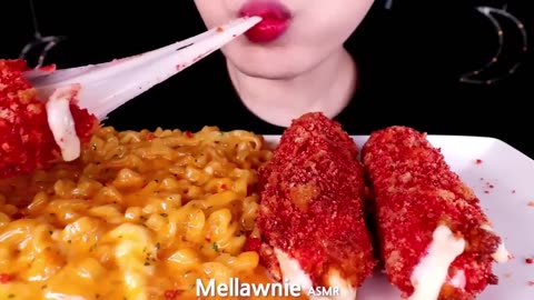 ASMR GIANT CHEETOS CHEESE STICKS, CHEESY CARBO FIRE NOODLE