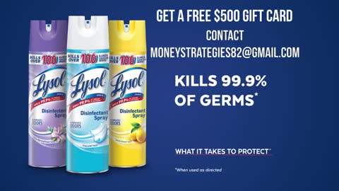 Get $500 Visa Gift Card with Lysol Disinfectant Spray