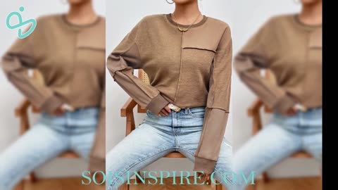 Exposed Seam Round Neck Long Sleeve Sweatshirt #ExposedSeamSweatshirt #EdgyFashion #Sweatshirt