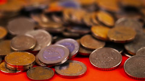 Commercial photography, close-up of coins