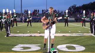 HS football player's national anthem goes viral