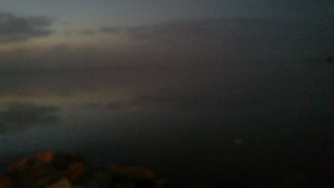 Quaron Lake In Night Windy Day