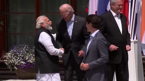 PM Modi with US President Joe Biden and PM Trudeau of Canada and Germany