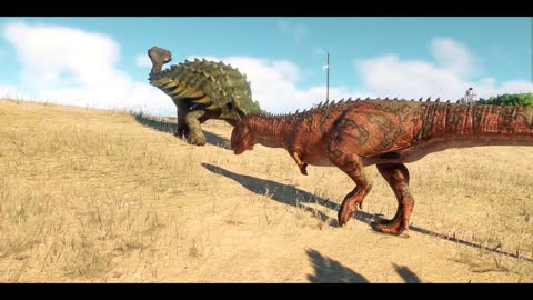 3x MAJUNGASAURUS vs 2x ANKYLOSAURUS (DINOSAURS BATTLE) -Jurassic World Evolution 2