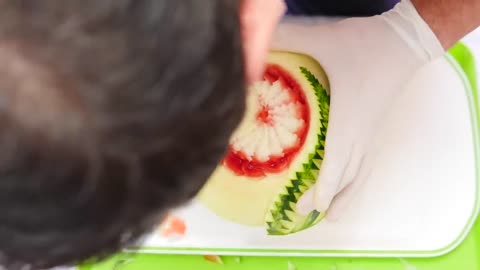 New design watermelon carving | Fruit Art By J. Pereira Art Carving