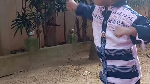 baby playing with a white hen cute moments and funny reaction