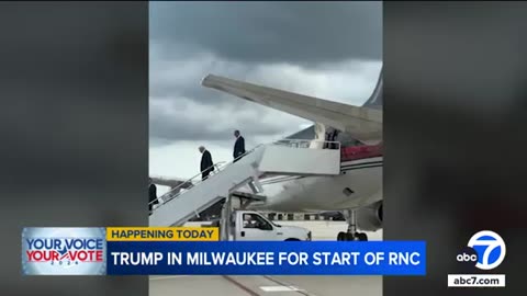 Two days after assassination attempt, Trump in Milwaukee for start of RNC | ABC7