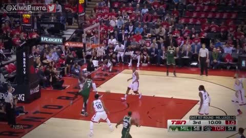 Serge Ibaka STUFFS Thon Maker's Layup with Only ONE Good Ankle