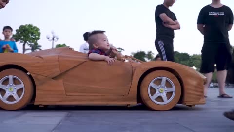A Poor Wood Worker Builds a Car FERRARI APERTA For His Son