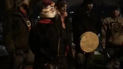 Native American thugs gather outside national shrine