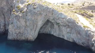 Drone sea cave explore